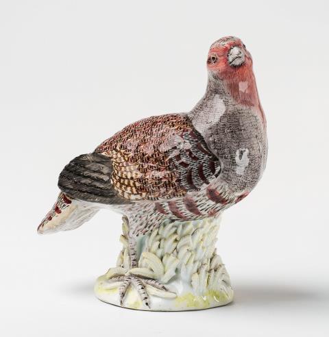 Johann Joachim Kaendler - A Meissen porcelain model of a grey partridge