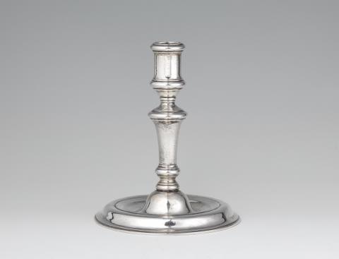 Carl David Schrödel - A silver candlestick from the Dresden court silver collection