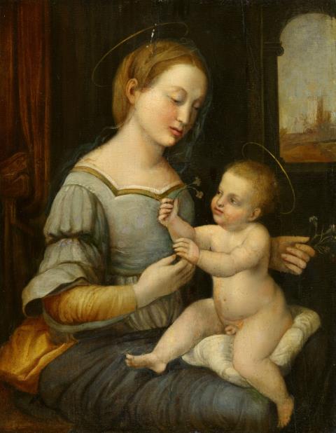 Italienischer Meister des 16. Jahrhunderts - Madonna mit Kind nach Raphael