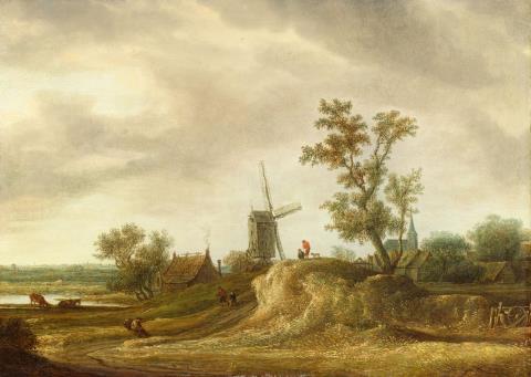 Jan Coelenbier - Landschaft mit Windmühle