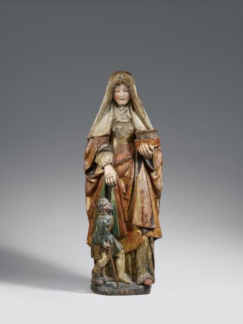  Central Germany - A wooden figure of Saint Elisabeth, probably Central German, circa 1470/80