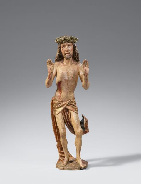 South German 2nd half 15th century - A South German carved wood figure of Christ as the Man of Sorrows, 2nd half 15th century