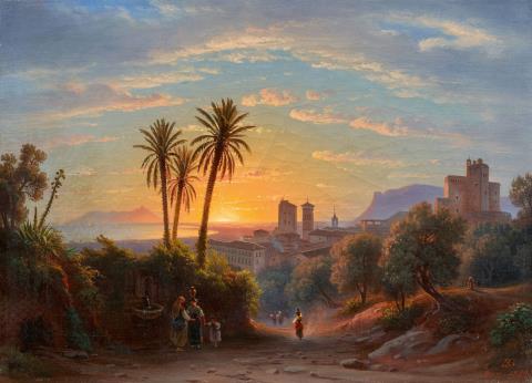 Johann Rudolf Bühlmann - South Italian Landscape at Sunset