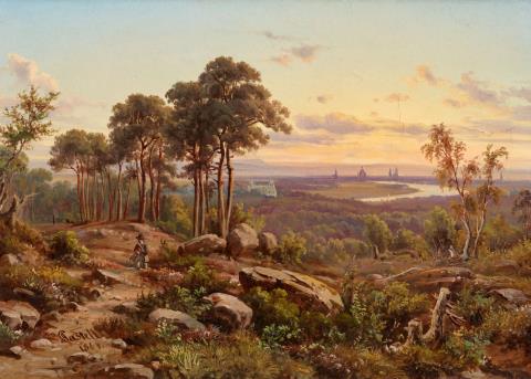 Anton Castell - Landscape with a View of Dresden