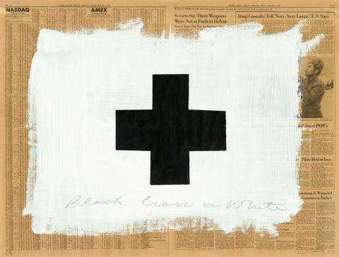 Robert Longo - Black Cross on White