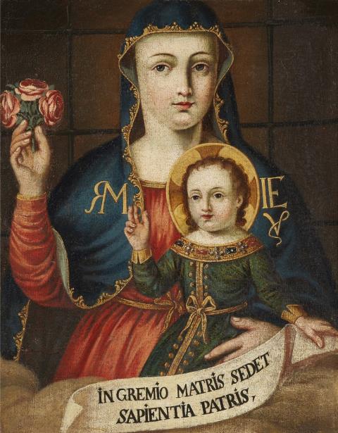  Unbekannter Meister - Madonna mit Kind und Rosenstrauß (Madonna del Sangue)