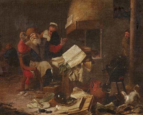 Thomas Wijck, follower of - Interior with Doctor and Patient