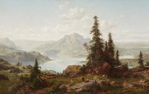 Joseph Bütler - View of Lake Lucerne from Mount Rigi