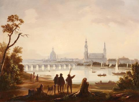  Deutscher Künstler - Ansicht von Dresden mit Hofkirche und Frauenkirche