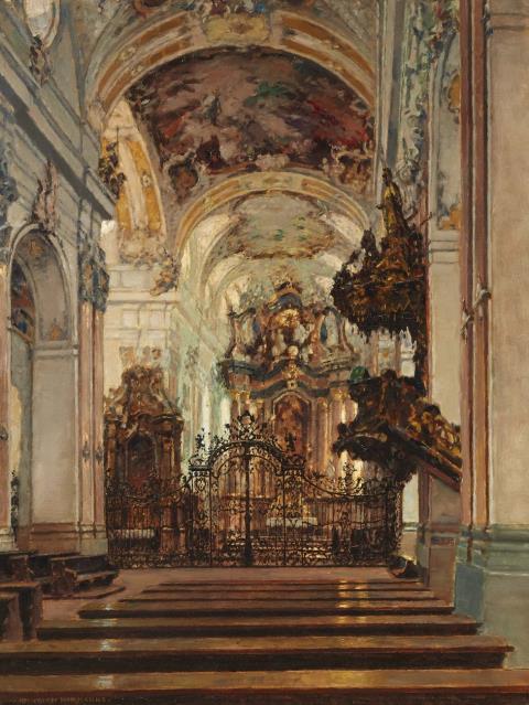 Heinrich Hermanns - Interieur der Klosterkirche von Amorbach
