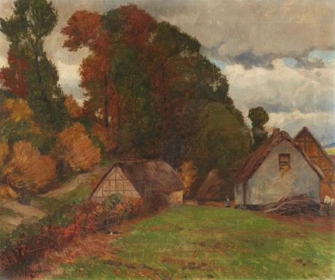 Fritz von Wille - Landscape with Cottages