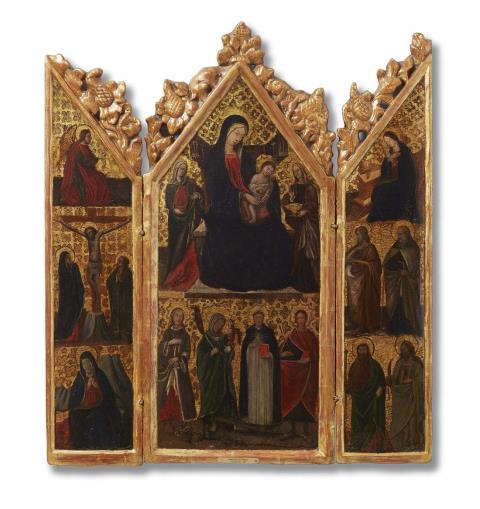 Italian School early 15th century - Hinged Altarpiece with the Madonna Enthroned