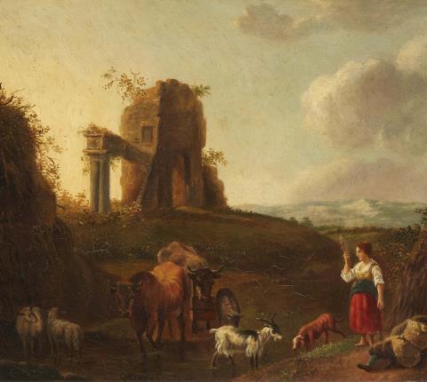 Abraham Jansz Begeyn - Landschaft mit Hirten und Vieh