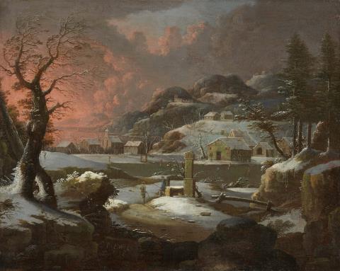 Peter von Bemmel - Winterlandschaft im Abendlicht