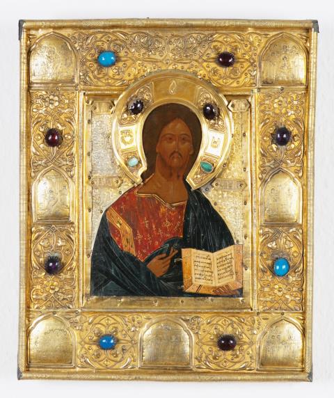  Russischer Meister - Ikone mit der Darstellung des Christus Pantokrator