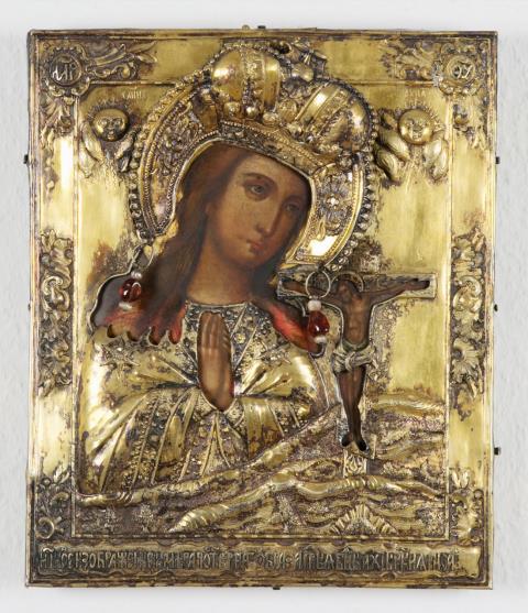  Russischer Meister - Ikone mit der Gottesmutter von Achtyrka