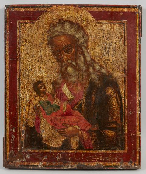 Russia 19. Jahrhundert - Ikone des hl. Simeon mit dem Jesuskind