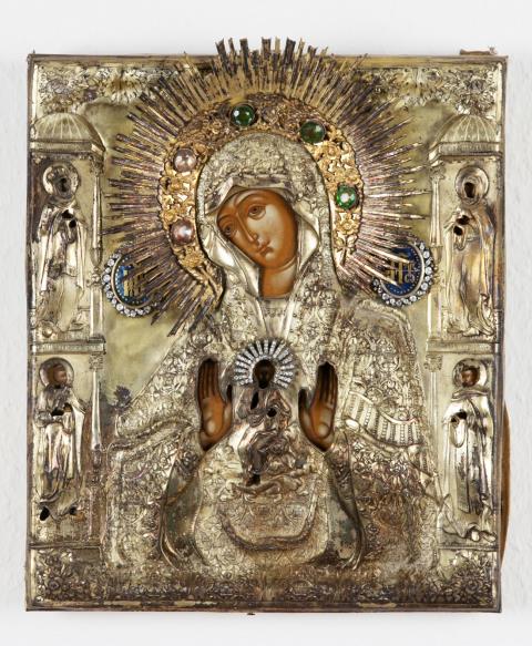 Russia, wohl 19. Jahrhundert - Ikone mit der Gottesmutter des Zeichens