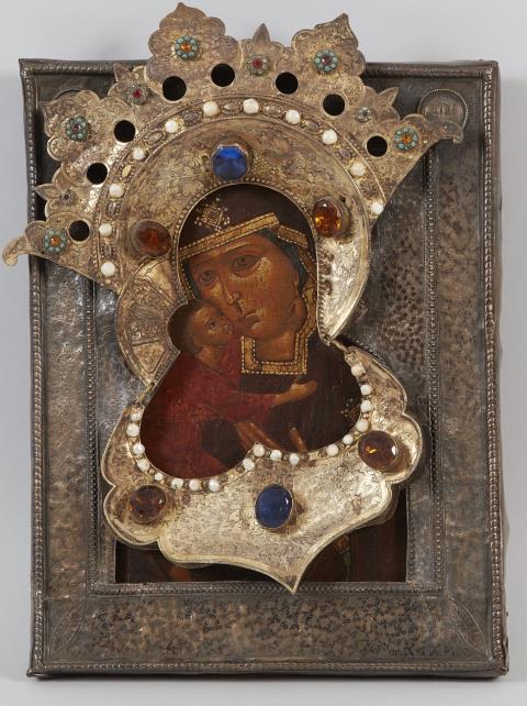 Russia 19. Jahrhundert - Ikone mit der Darstellung der Gottesmutter Fedorowskaja