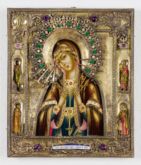Russia 19. Jahrhundert - Ikone mit der Gottesmutter der sieben Schmerzen