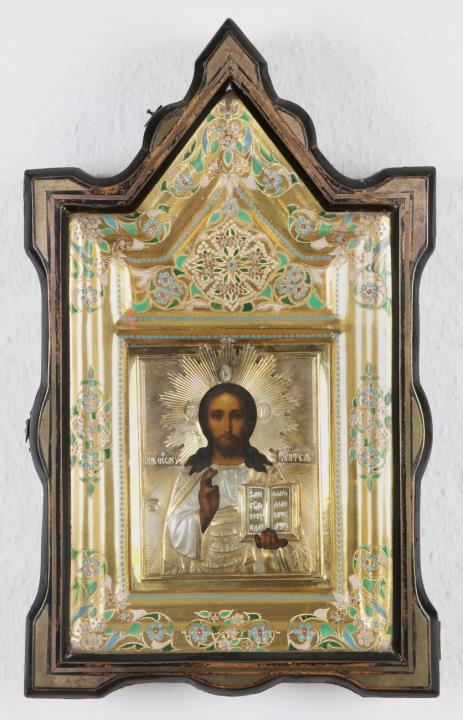 Russia Moskau, Anfang 20. Jahrhundert - Ikone mit der Darstellung des Christus Pantokrator