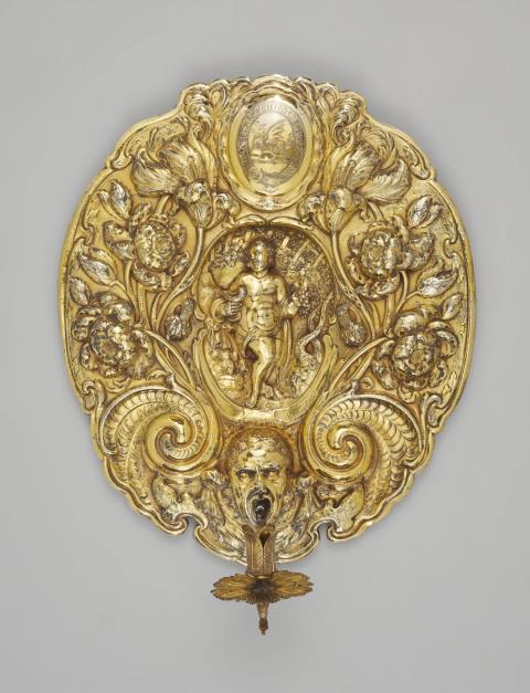 Robert Smythier - An important Charles II London silver gilt sconce.