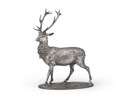 John Samuel Hunt - A London silver model of a stag