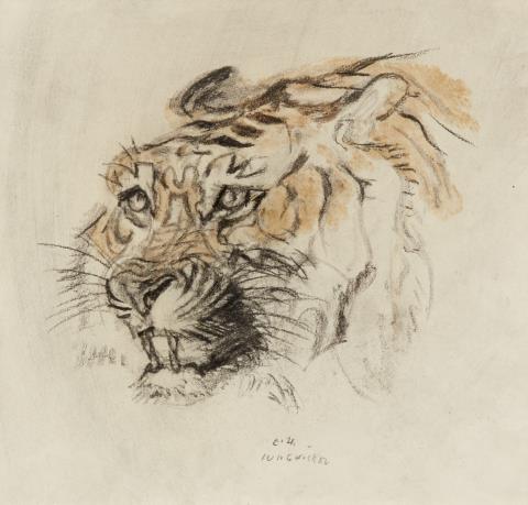 Ludwig Heinrich Jungnickel - Kopf eines Tigers