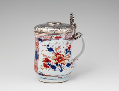 Abraham Messing - A silver-mounted Quianlong porcelain tankard