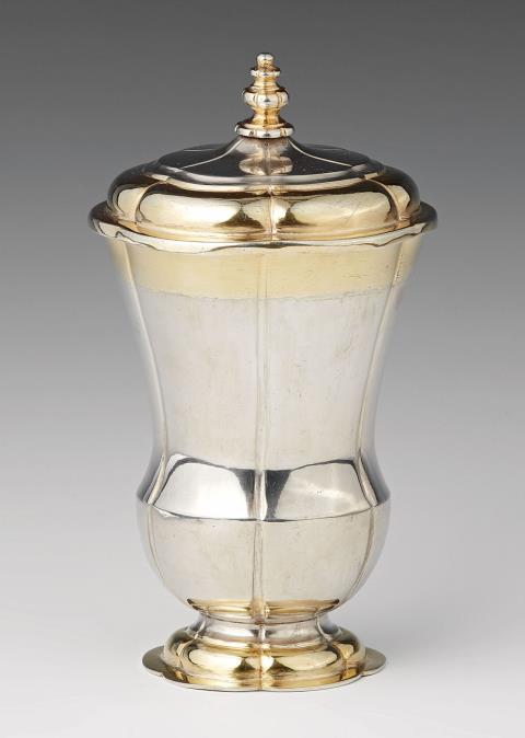 Andreas Schulze - A parcel gilt Dresden silver beaker and cover