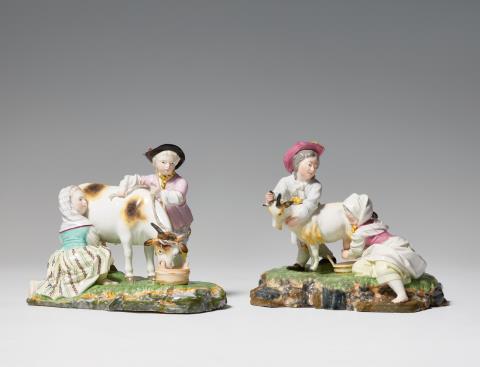 Two Höchst porcelain figures of milkmaids