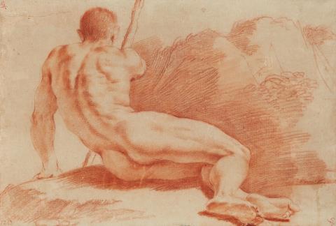 Giovanni Francesco Barbieri, called Il Guercino - Back View of a Male Nude