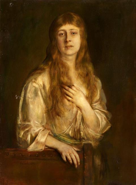 Franz Seraph von Lenbach - Portrait der Lady Maria Anna Acton (?)