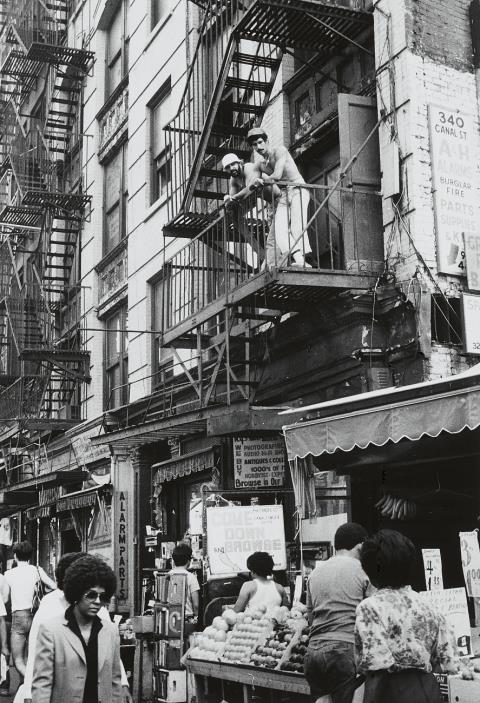 Herbert Tobias - Young boy, old boy, Chinese Town, New York City. Men everywhere, New York City
