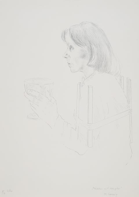 Maria Lassnig - Mädchen mit Weinglas