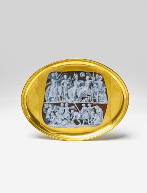  Vienna, Imperial Manufactory directed by Matthias Niedermayer - A Niedermayer porcelain tray with Vienna cameo painting