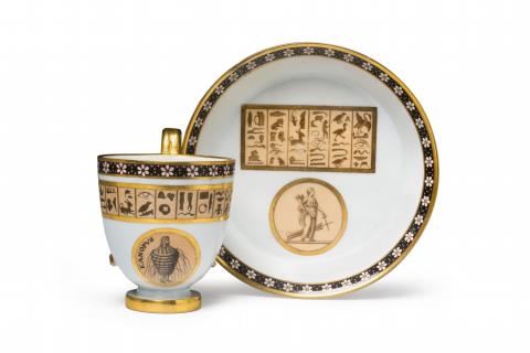 A Sorgenthal porcelain cup in the Egyptian taste