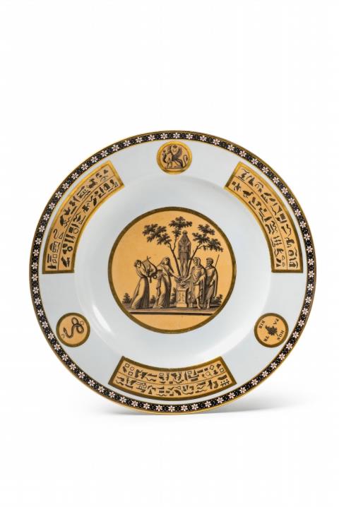 A Sorgenthal porcelain plate in the Egyptian taste