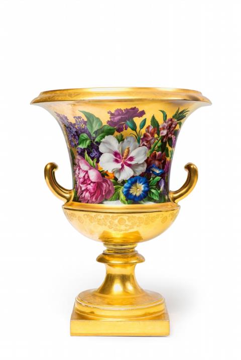  Vienna, Imperial Manufactory directed by Matthias Niedermayer - A Niedermayer porcelain urn with "fleurs en terrasse"