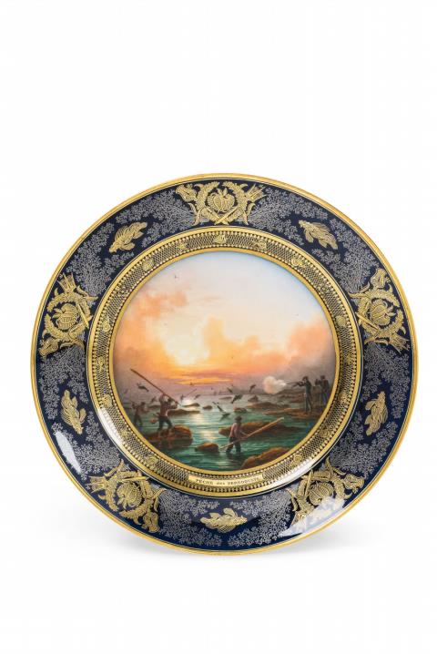 A Sèvres porcelain plate from the "service des pêches"