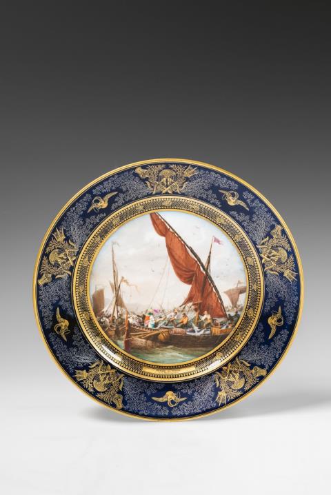 A Sèvres porcelain plate from the "service des pêches"