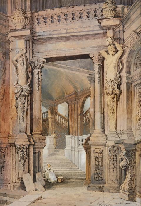 Charles Rousse - Blick in den Wallpavillon des Dresdener Zwingers