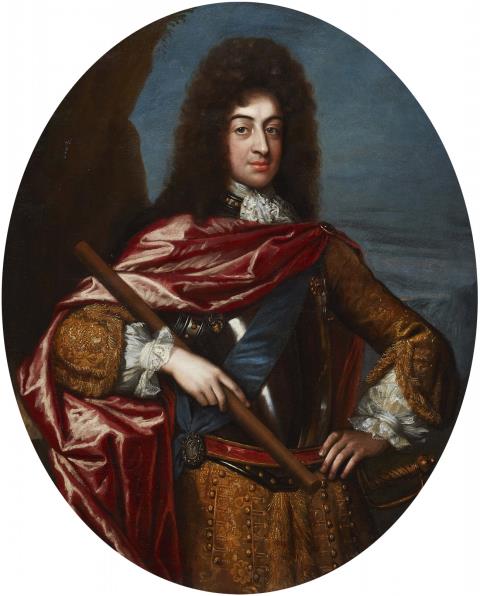 David Klöcker von Ehrenstrahl - Portrait of King Karl XI of Sweden with the Order of the Garter