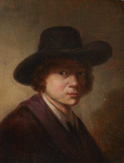 Niederländischer Meister des 17. Jahrhunderts - Bildnis eines jungen Mannes mit Hut