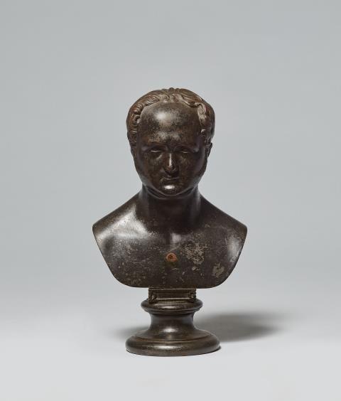 A cast iron bust of Tsar Alexander I of Russia
