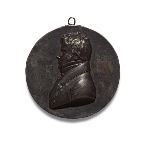 Leonhard Posch - A cast iron portrait medallion of Jöns Jacob Freiherr von Berzelius