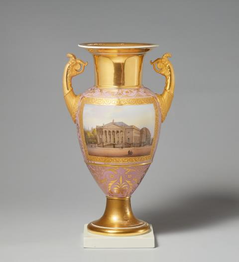 Carl Daniel Freydanck - A Berlin KPM porcelain vase with two views of Berlin
