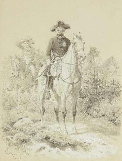 Wilhelm Camphausen - Frederick the Great Inspecting an Operational Zone