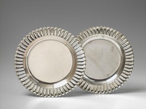 Heinrich Rose - A pair of Schwerin silver officer's plates