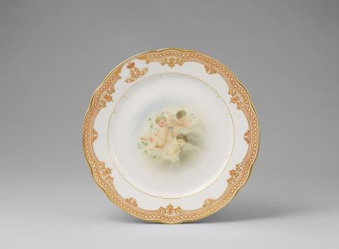  Imperial Porcelain Manufacture St. Petersburg - A St. Petersburg porcelain plate with amoretti from the dinner service for Alexander Alexandrovich